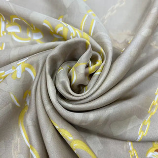 Printed Silky Chain Pattern Large Scarf