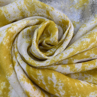 Soft marble printed scarf with silver patches