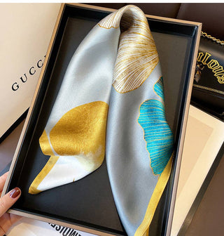 Leaf Pattern 100% mulberry Silk Scarf