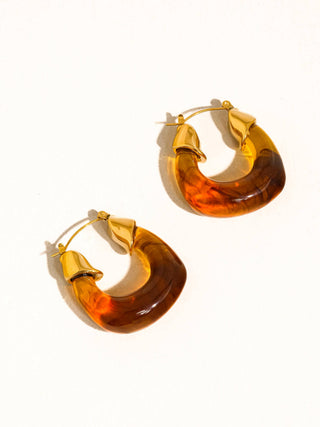 Noire Resin 18K Gold Earrings