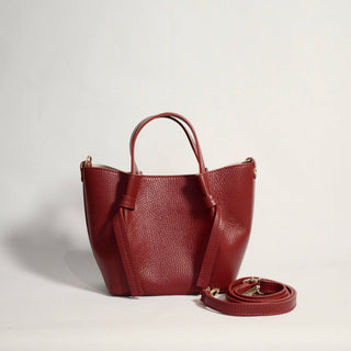 Mini-tote genuine leather handbag Made in Italy