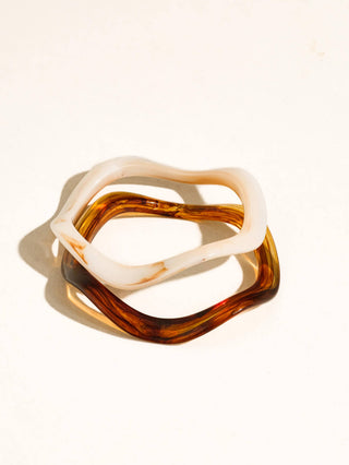 Wilder Wavy Resin Bangle Set