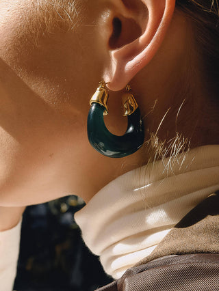 Noire Resin 18K Gold Earrings