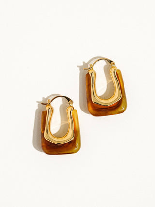 Delicate Resin 18K Gold Earrings