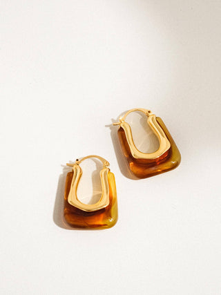 Delicate Resin 18K Gold Earrings