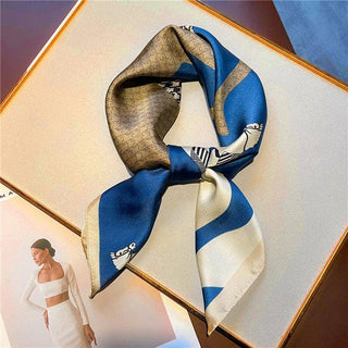 Blue Equestrian Satin Scarf