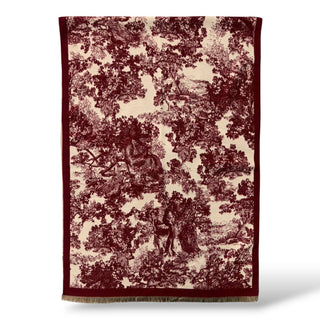 Winter forest print on cream background scarf