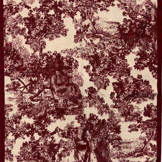 Winter forest print on cream background scarf