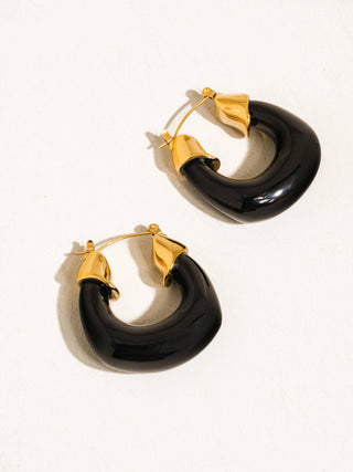 Noire Resin 18K Gold Earrings