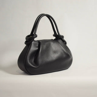 Knotted evening mini- handbag clutch in Genuine leather