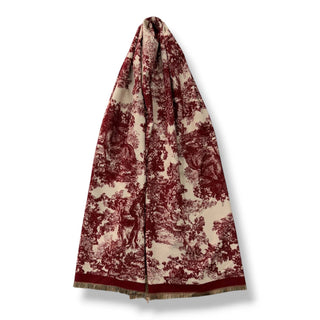Winter forest print on cream background scarf