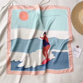 Surfing scarf/100% Viscose Bamboo Vegan Silk ScarfSilk head scarf/55*55cm