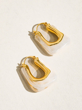 Delicate Resin 18K Gold Earrings