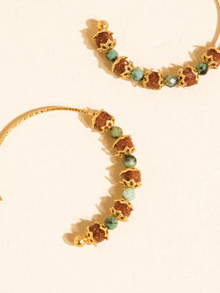 Truett Natural Stone Hoop Earrings