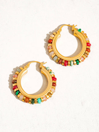 Capri Beaded Hoop Earrings