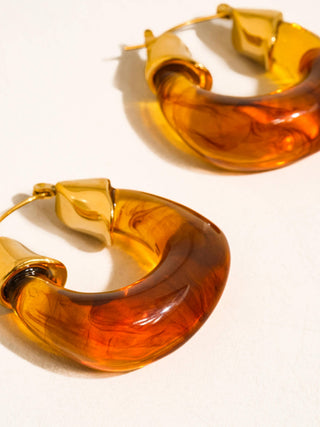 Noire Resin 18K Gold Earrings