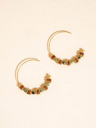Truett Natural Stone Hoop Earrings