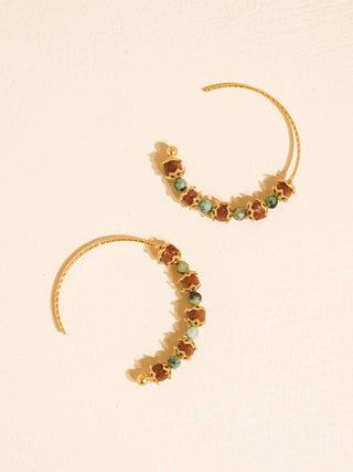 Truett Natural Stone Hoop Earrings