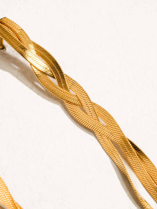 Braided Tassel 18K Gold Earrings