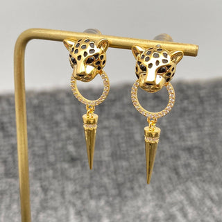 Leopard Head Post Earrings
