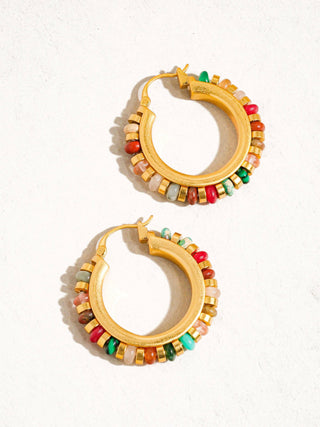 Capri Beaded Hoop Earrings