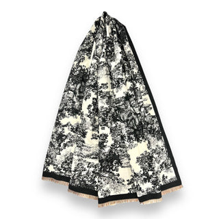 Winter forest print on cream background scarf