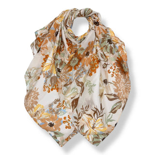 Soft Vintage Floral Print Scarf
