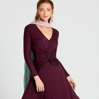 Twist Knit Top Plum
