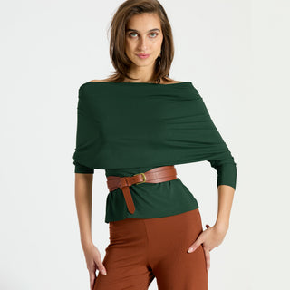 Stress Less Top 3/4 Sleeve Lightweight Pine