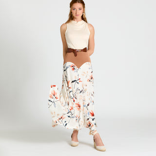 Romance Skirt Linen Floral