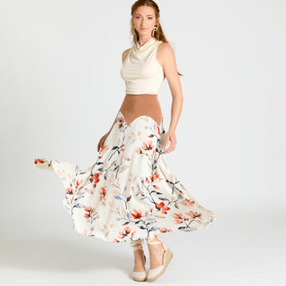 Romance Skirt Linen Floral