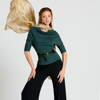 Stress Less Top 3/4 Sleeve Midnight Green