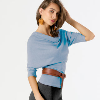 Stress Less Top 3/4 Sleeve Sky Blue