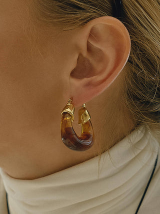 Noire Resin 18K Gold Earrings
