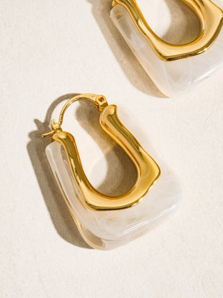Delicate Resin 18K Gold Earrings