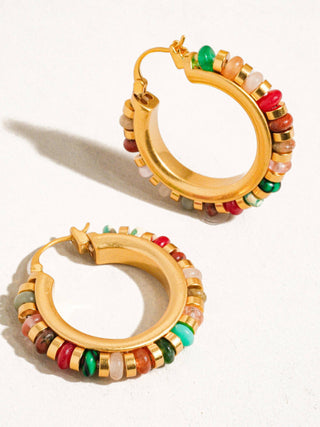 Capri Beaded Hoop Earrings