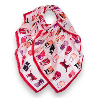 Cats wearing hats print scarf