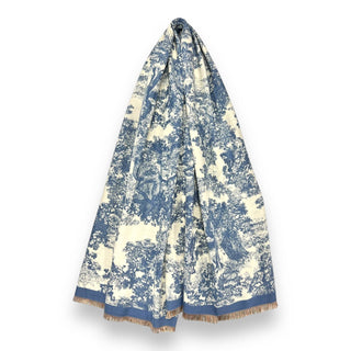 Winter forest print on cream background scarf