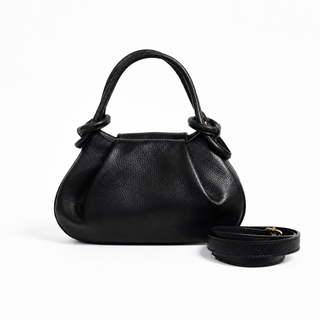 Knotted evening mini- handbag clutch in Genuine leather