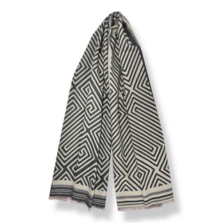 Big maze cashmere blend winter scarf