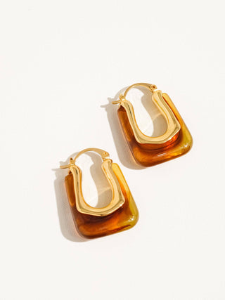 Delicate Resin 18K Gold Earrings