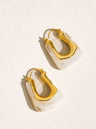 Delicate Resin 18K Gold Earrings